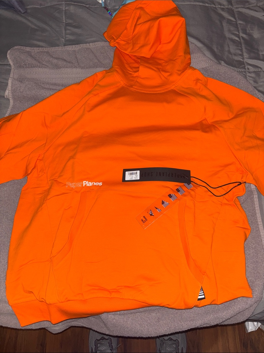 Paper Planes Men’s Orange Pullover Hoodie